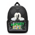 Sac à Dos Maternelle Mickey Noir avec Poche Transparente – 35 × 25 × 12 cm