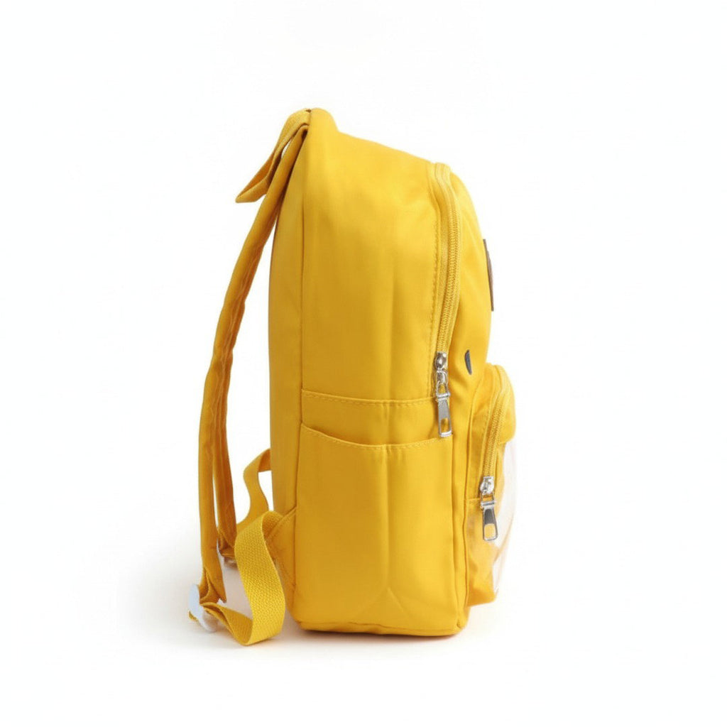Sac à Dos Maternelle Mickey Jaune avec Poche Transparente – 35 × 25 × 12 cm