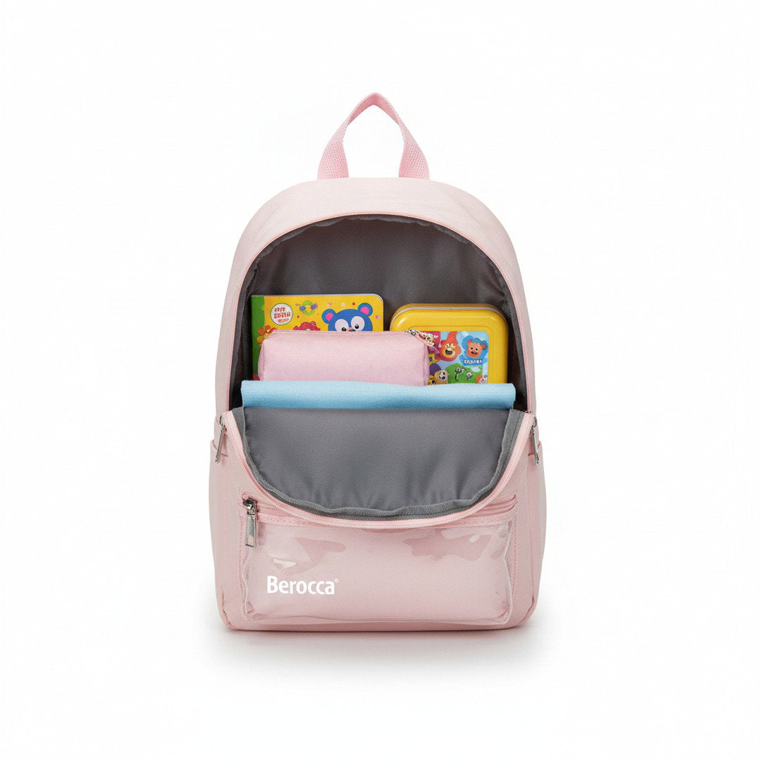 Sac à Dos Minnie Maternhelle Rose avec Poche Transparente – 35 × 25 × 12 cm